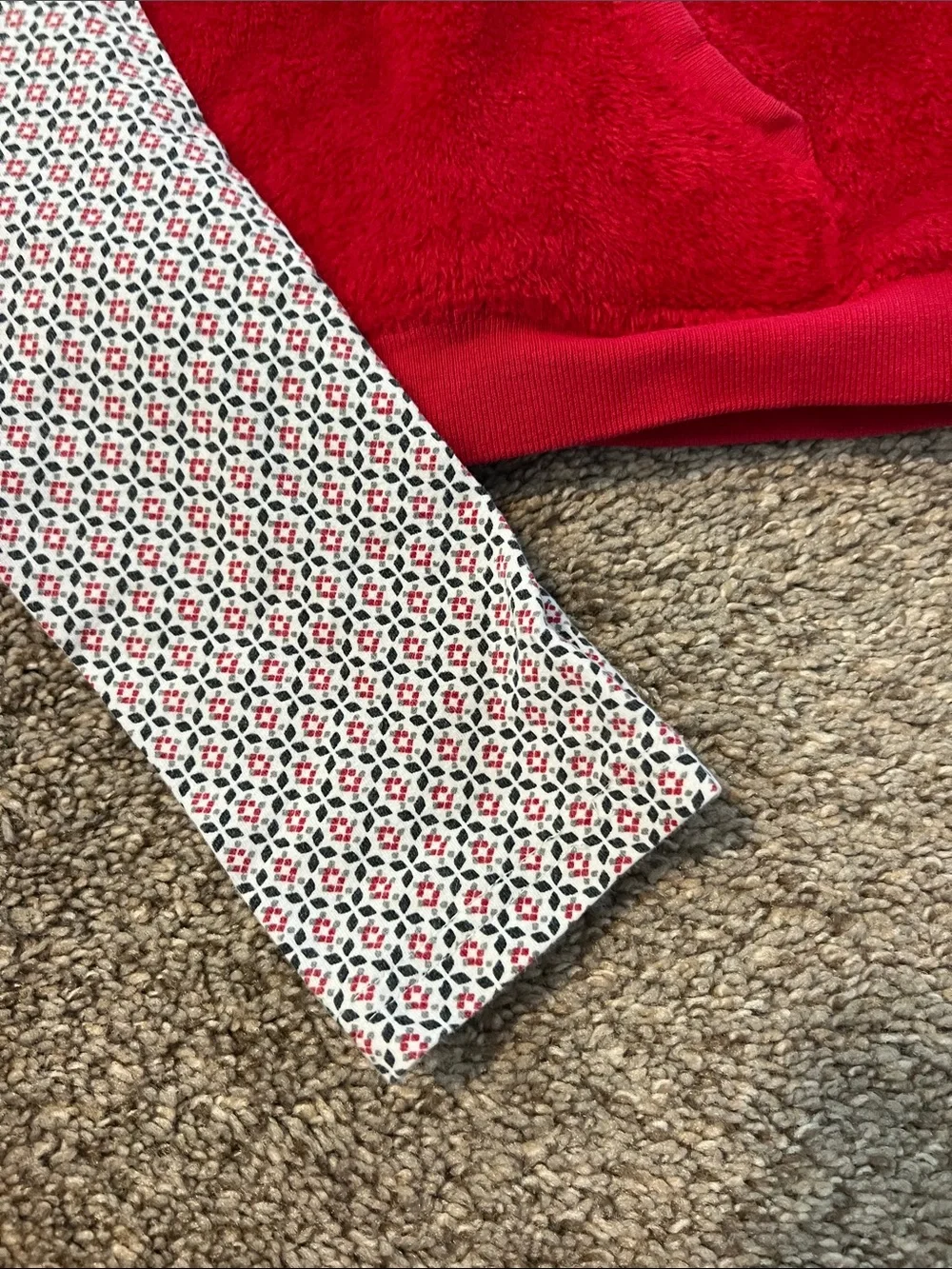 Carter's Red Fuzzy Pullover with Patterned Leggings
